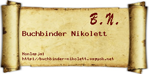 Buchbinder Nikolett névjegykártya